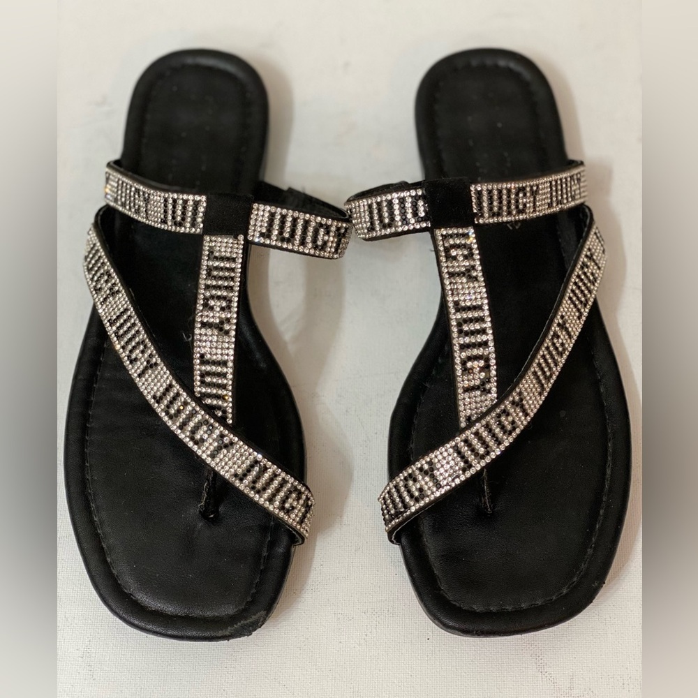 Juicy Couture Women’s Sparkly Rhinestone Logo Zayda Sandals, Size 8M NEW - Picture 5 of 5